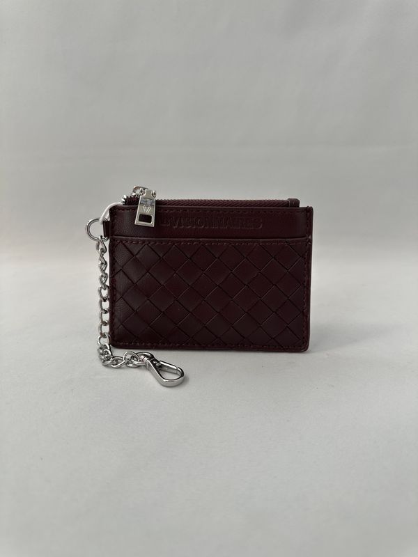 Les Visionnaires Cardholder Clemence Weave Aubergine