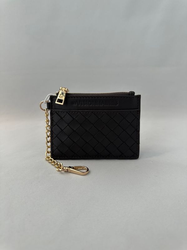 Les Visionnaires Cardholder Clemence Weave Café