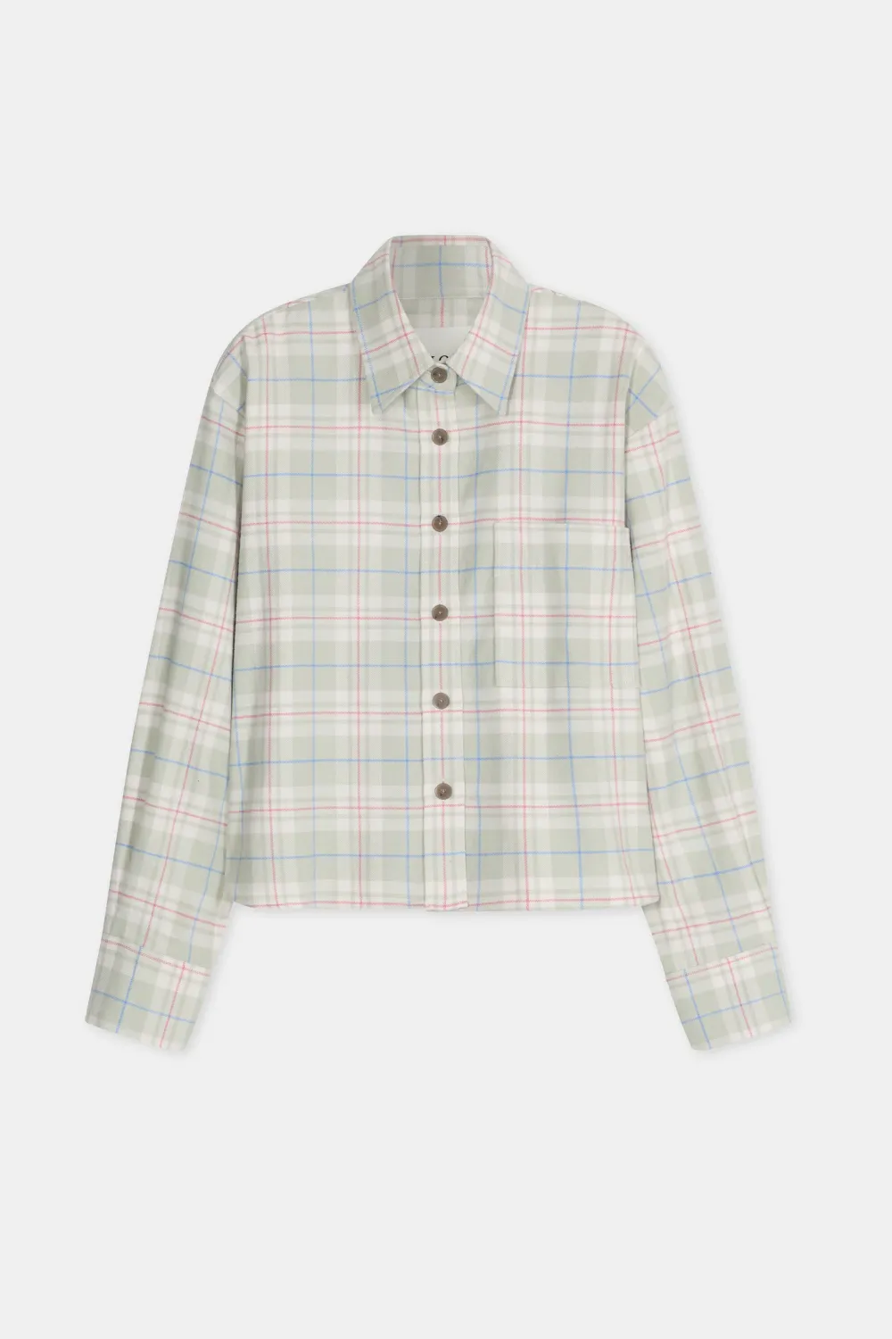Closed Kurze Flanell-Bluse Stoneleaf Green