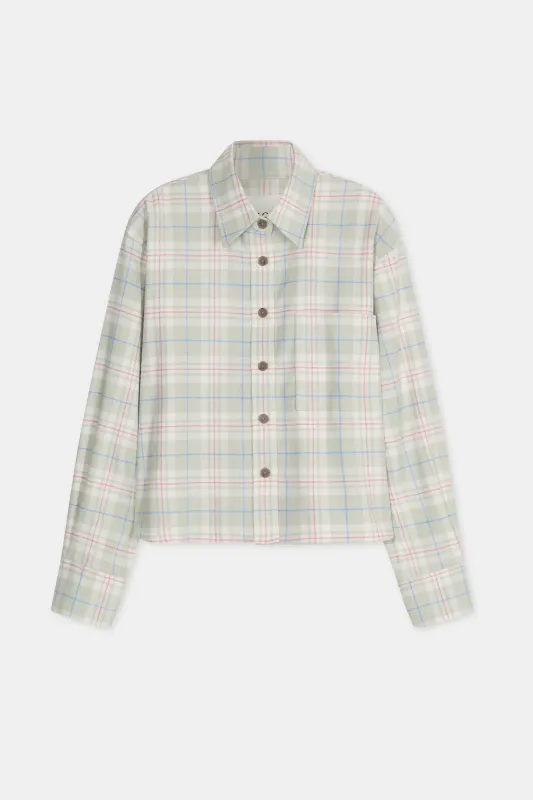 Closed Kurze Flanell-Bluse Stoneleaf Green