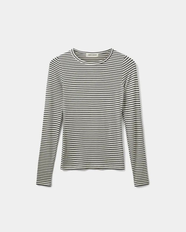 Sofie Schnoor Petriciasw Stripe T-Shirt Long Sleeve Off White