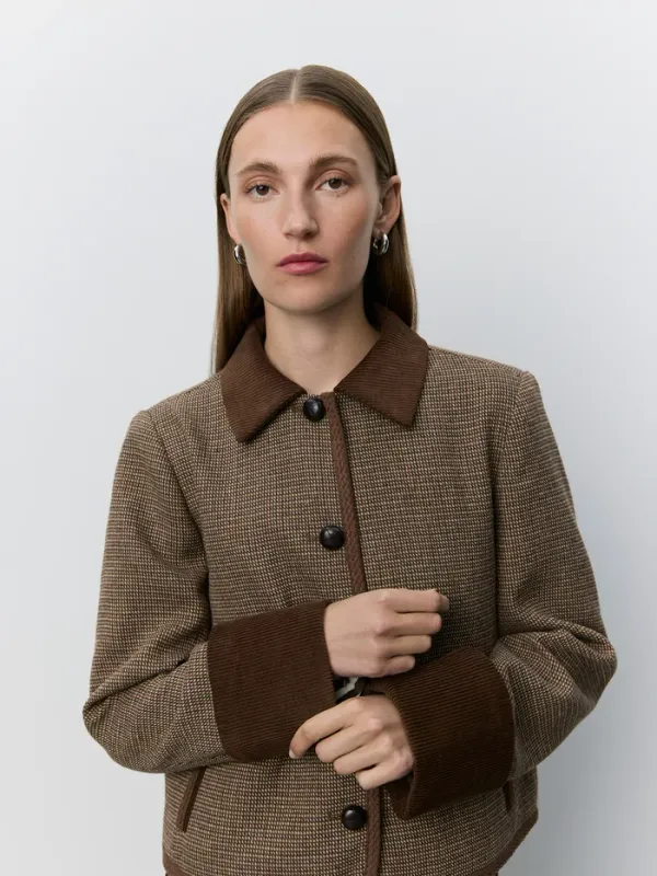 Sofie Schnoor Kamikkasw Short Jacket Brown Check