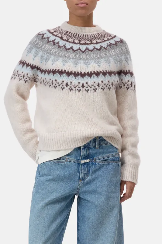 Closed Pullover mit Norweger-Muster Cloud Cream