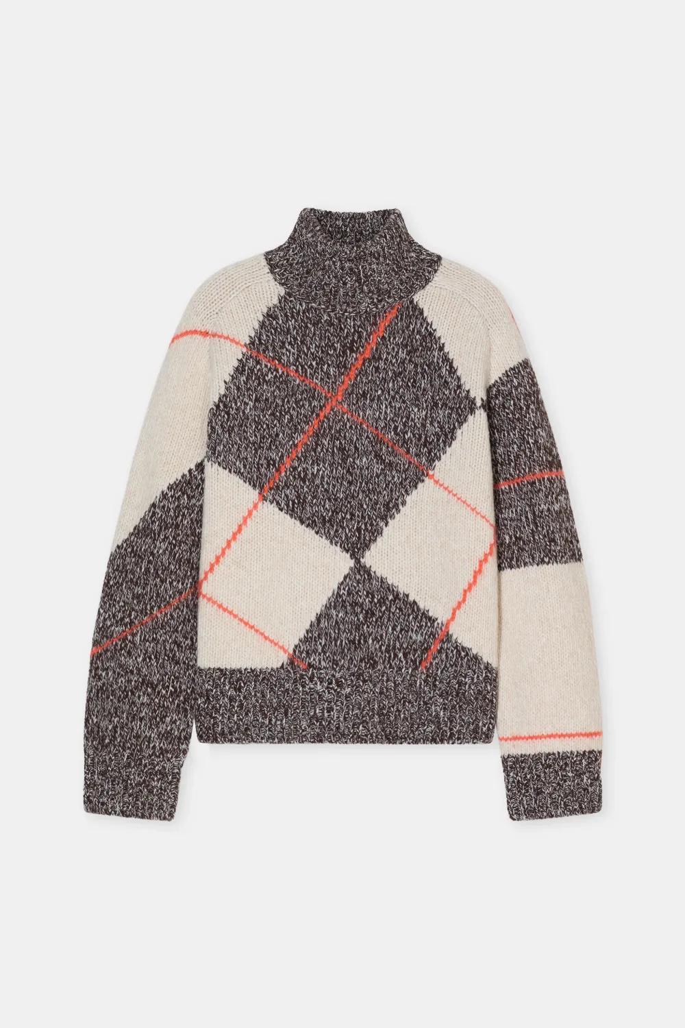 Closed Argyle-Pullover Almond Cream