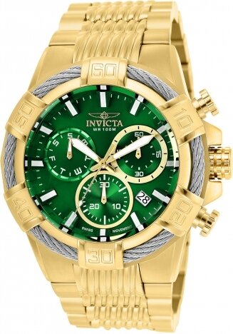 Invicta Men&#39;s Bolt Quartz Chronograph Gold and Green