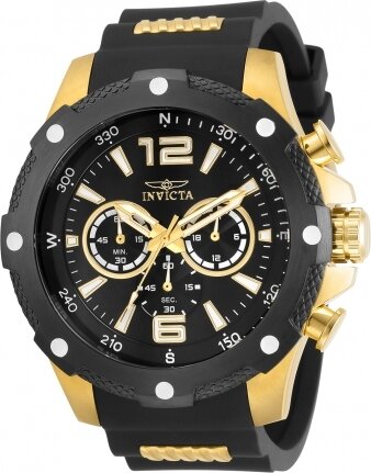Invicta Men&#39;s I-Force Quartz 3 Black and Gold