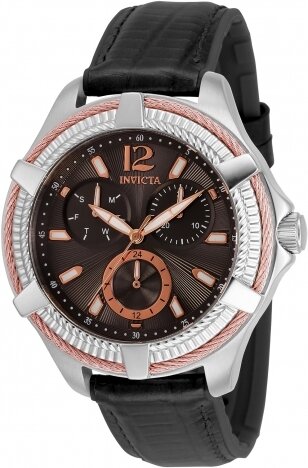 Invicta Women&#39;s Bolt Quartz 0 Black and leather