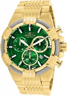 Invicta Men&#39;s Bolt Quartz Chronograph Gold and Green