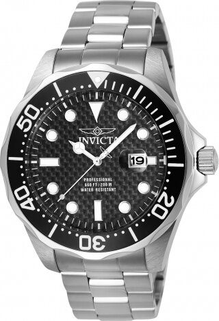 Invicta Men&#39;s 47mm Pro Diver Quartz 3 Hand Black Dial