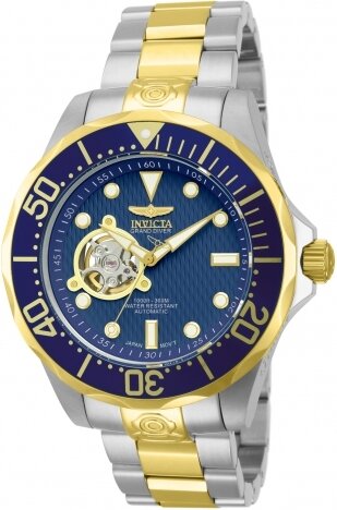 Invicta Men&#39;s 47mm Pro Diver Automatic Blue, Silver &amp; Gold