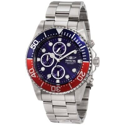 Invicta Men&#39;s 43mm Pro Diver Quartz Multifunction Blue Dial Watch