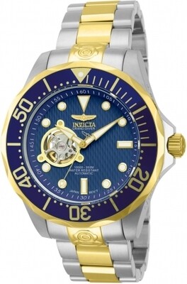 Invicta Men&#39;s 47mm Pro Diver Automatic Blue, Silver &amp; Gold