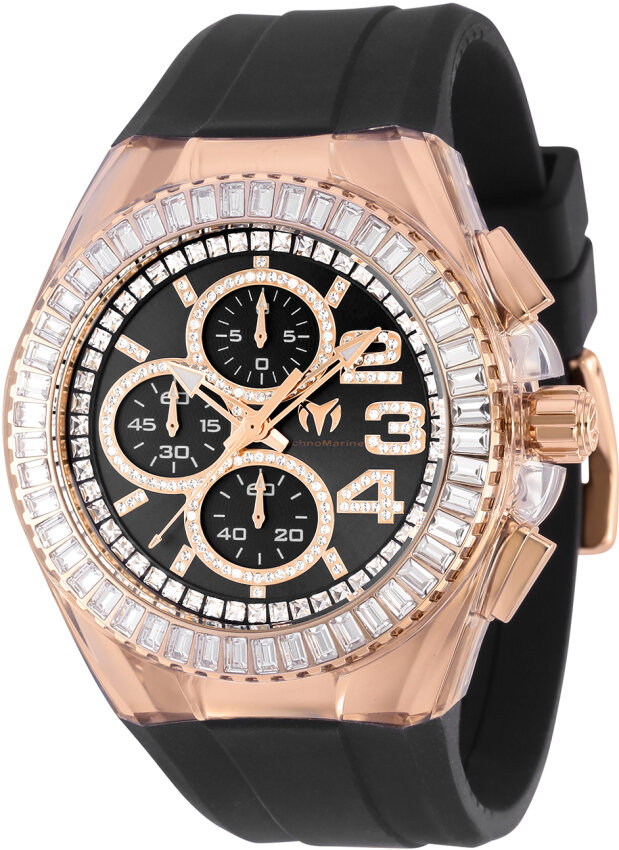 Technomarine Men&#39;s 45mm Cruise Glitz Quartz Black Dial