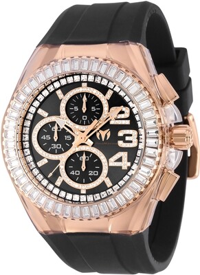 Technomarine Men&#39;s 45mm Cruise Glitz Quartz Black Dial