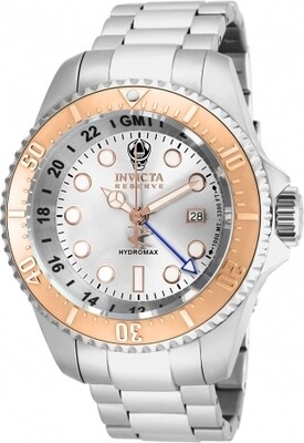 Invicta Men&#39;s 52mm Hydromax Quartz 3 Hand Silver Dial