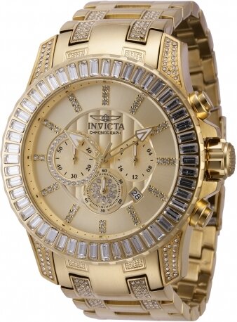 Invicta Men&#39;s Pro Diver 50mm Gold Dial 