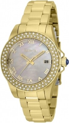 Invicta Angel Women Mother Of Pearl 34mm, gold