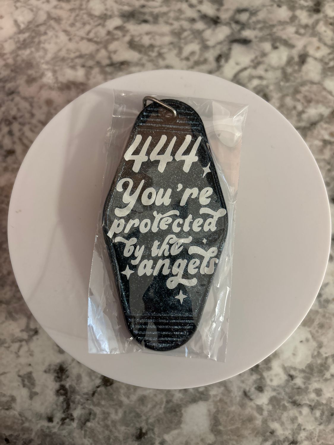 Black motel keychain You’re Protected by the Angels