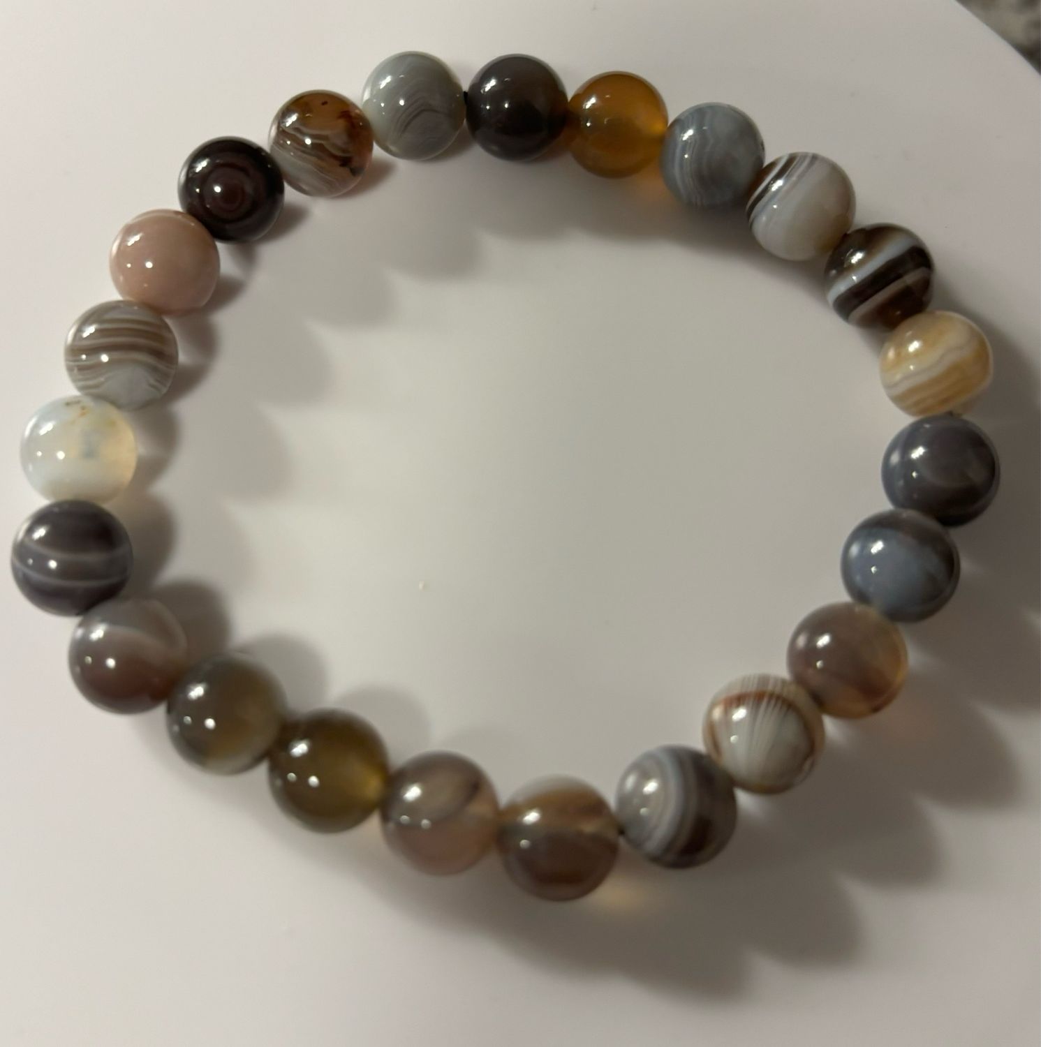 Crystal Gemstone Agate Bracelet 8mm Beads