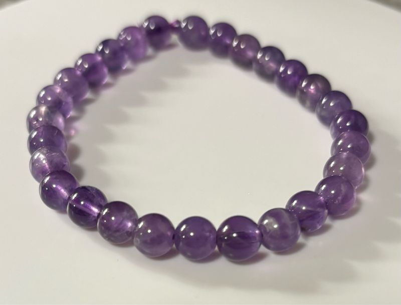 Amethyst Crystal Gemstone Bracelet 4 mm Beads