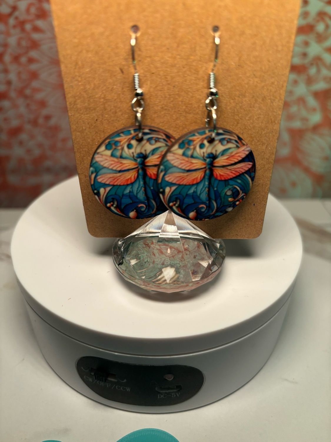 Dragonfly 1 Inch Round Earrings