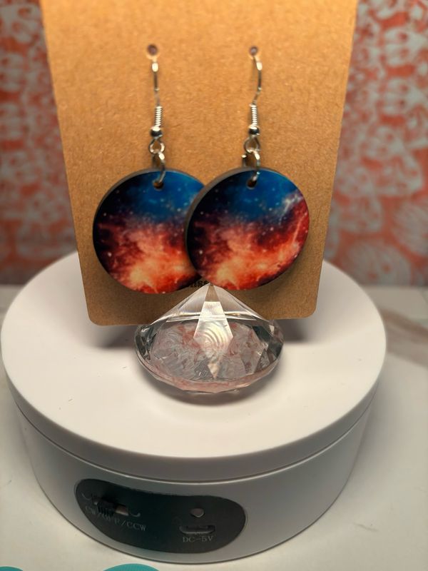 Galaxy 1 Inch Round Earrings