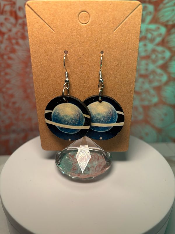 Moon 1 Inch Round Earrings