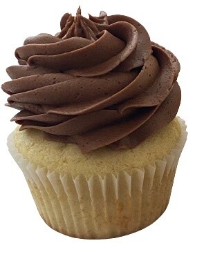 Vanilla (Chocolate Frosted) Cupcake