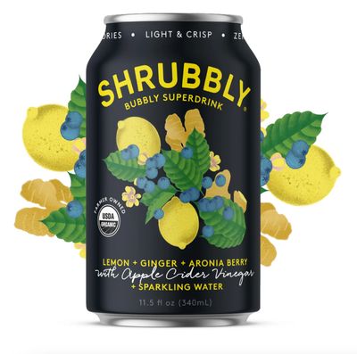 Lemon Ginger & Aronia Berry Shrub Drink