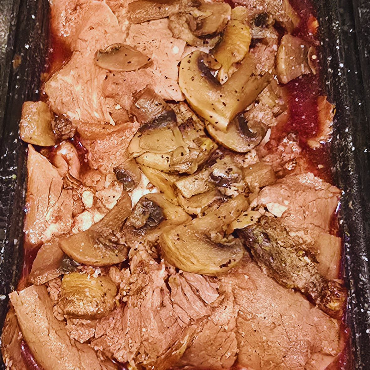 Beef (sliced) with Mushroom Demi Glace