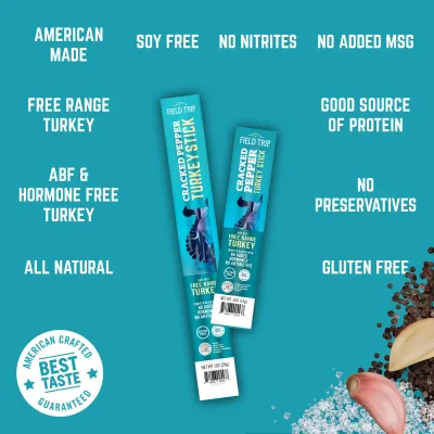 Cracked Pepper Turkey Jerky Meat Stick
