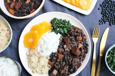 Vegan Feijoada (Rice, Beans, Veggies)