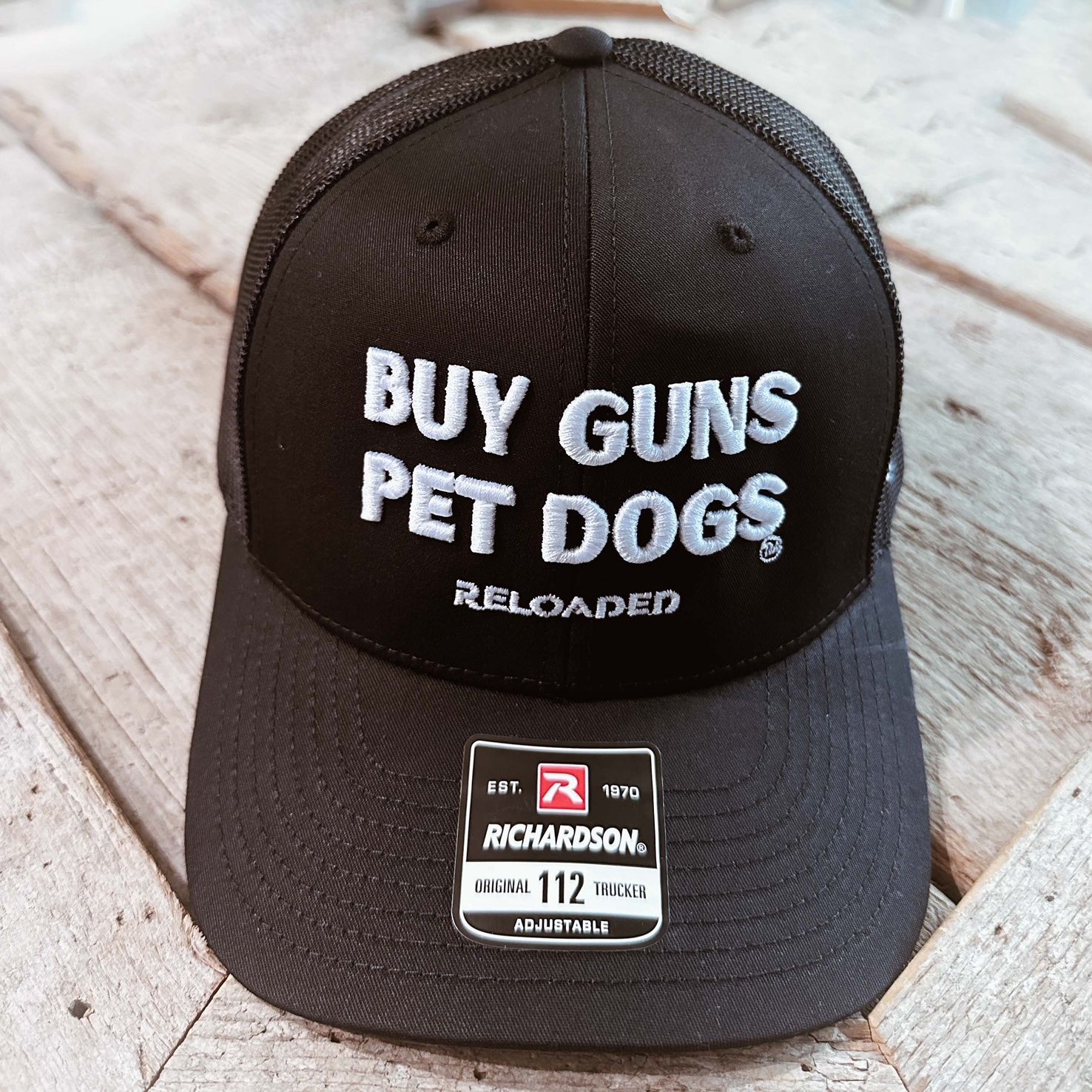 BUY GUNS PET DOGS™ Black 112 Trucker Hat
