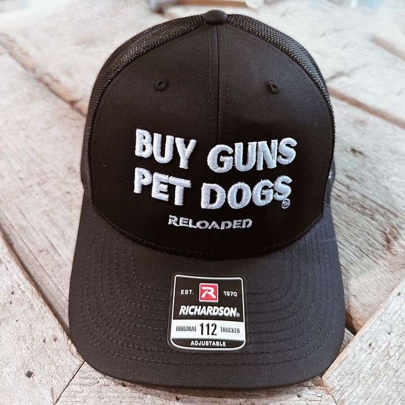 BUY GUNS PET DOGS™ Black 112 Trucker Hat