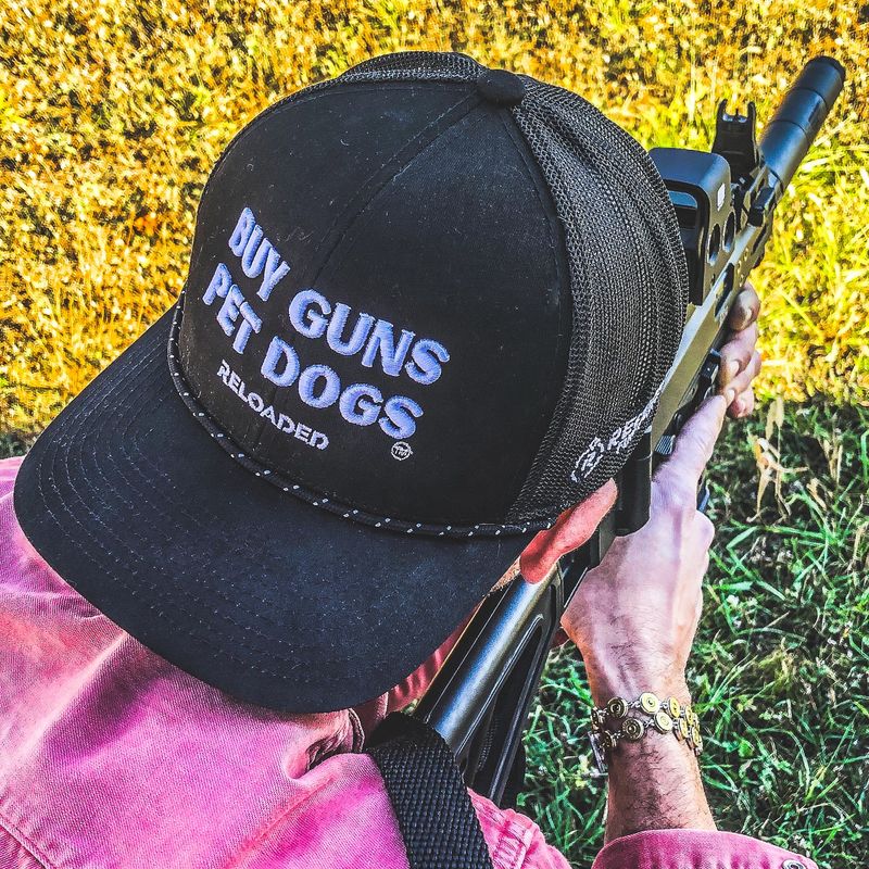 BUY GUNS PET DOGS ™ Black Banded Trucker Hat