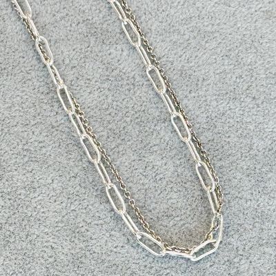 American 925 Silver Double Tap Cable Paperclip  Chain