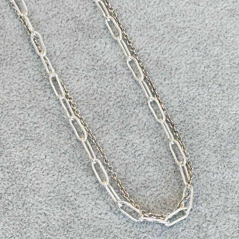 American 925 Silver Double Tap Cable Paperclip  Chain