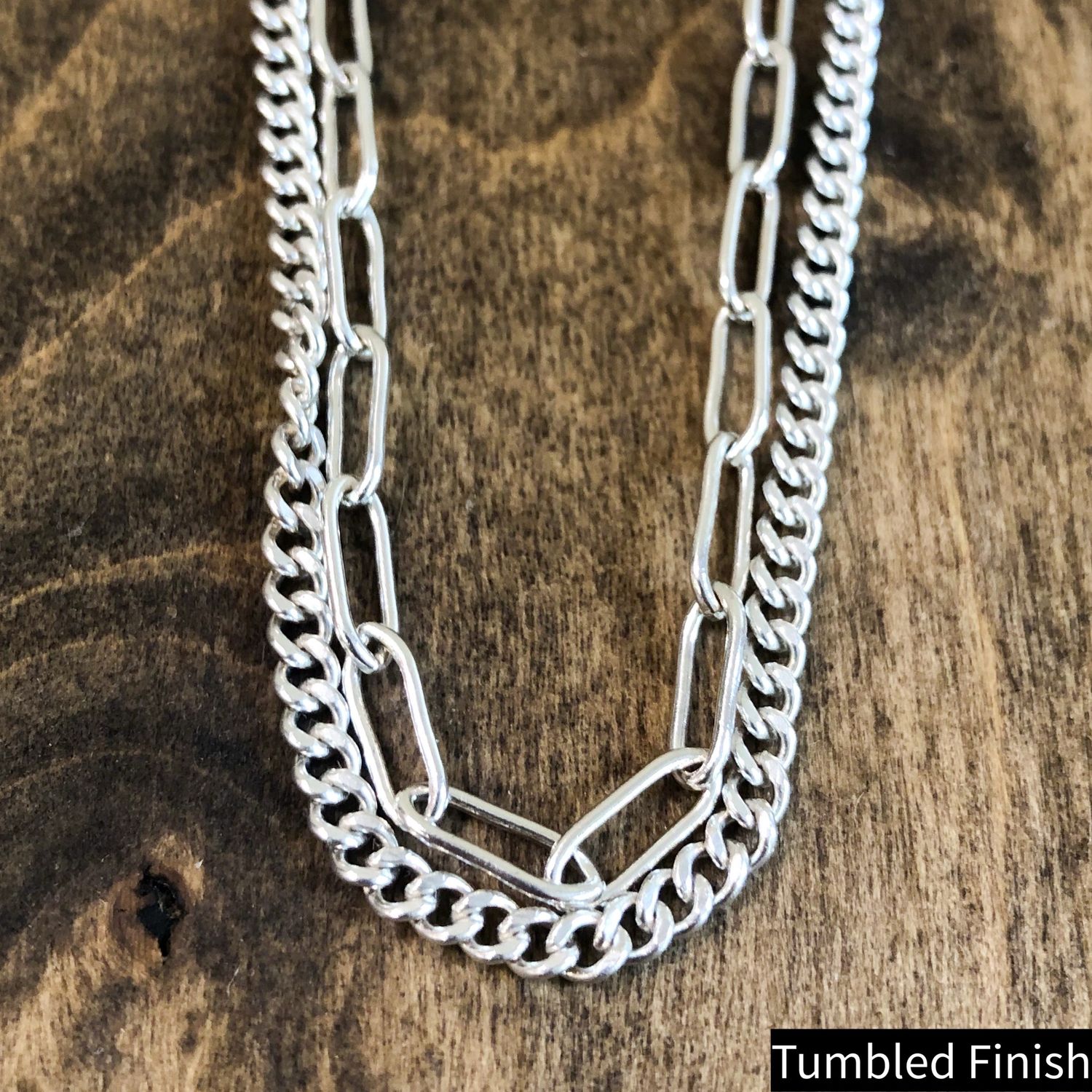 American Made Double Tap Curb and Paperclip Chain
