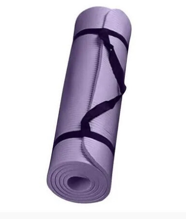 Yoga mat with carry/stretch strap