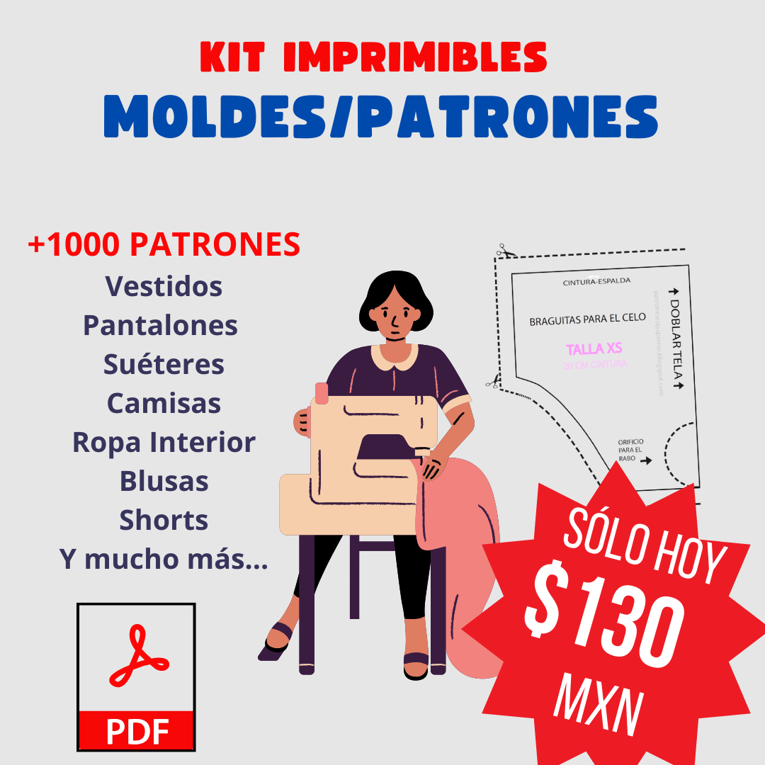 PACK DE 1000 PLANTILLAS PARA CONFECCIONAR ROPA FAMILIA