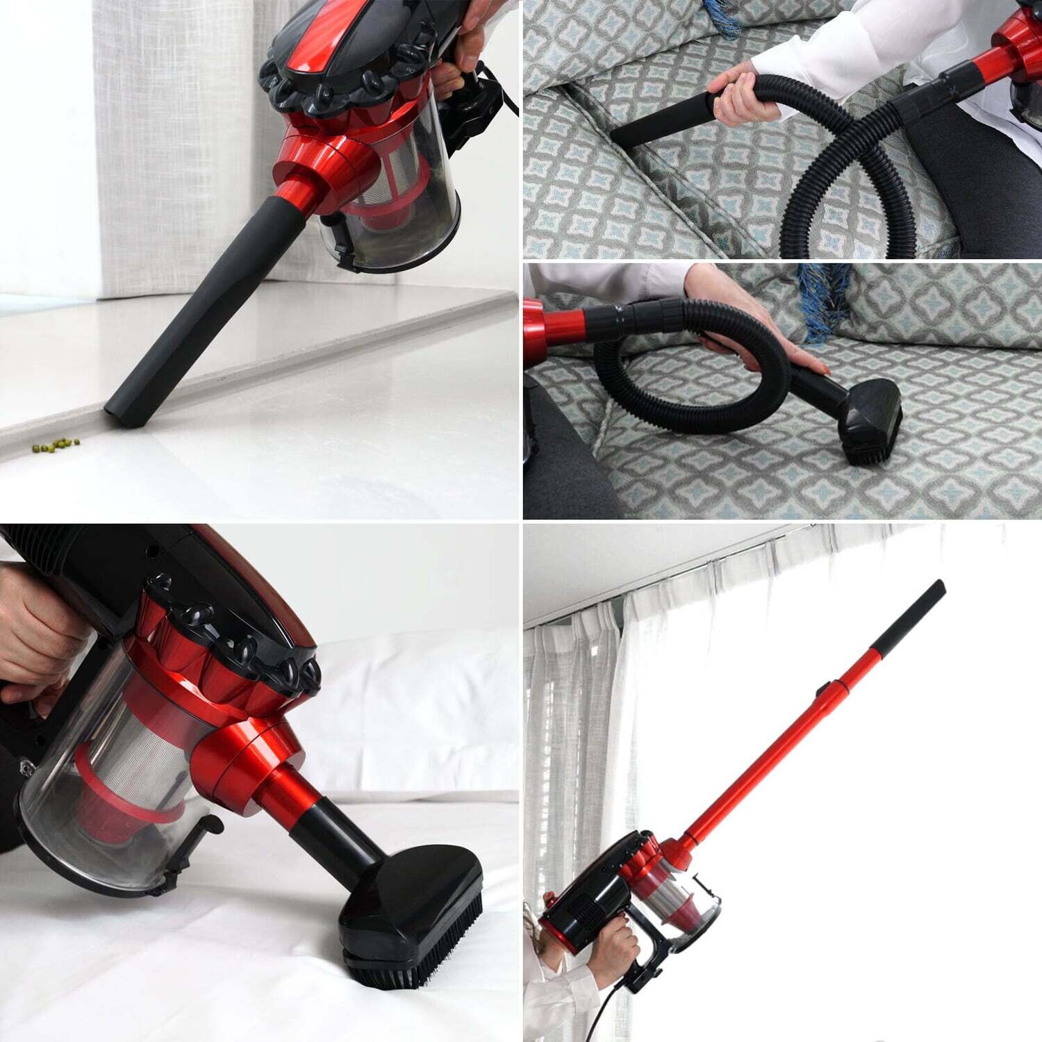 Moosoo Stick Vacuum Cleaner, 23 Ft Corded Handheld Vacuum For Carpet &amp; Hard Floor