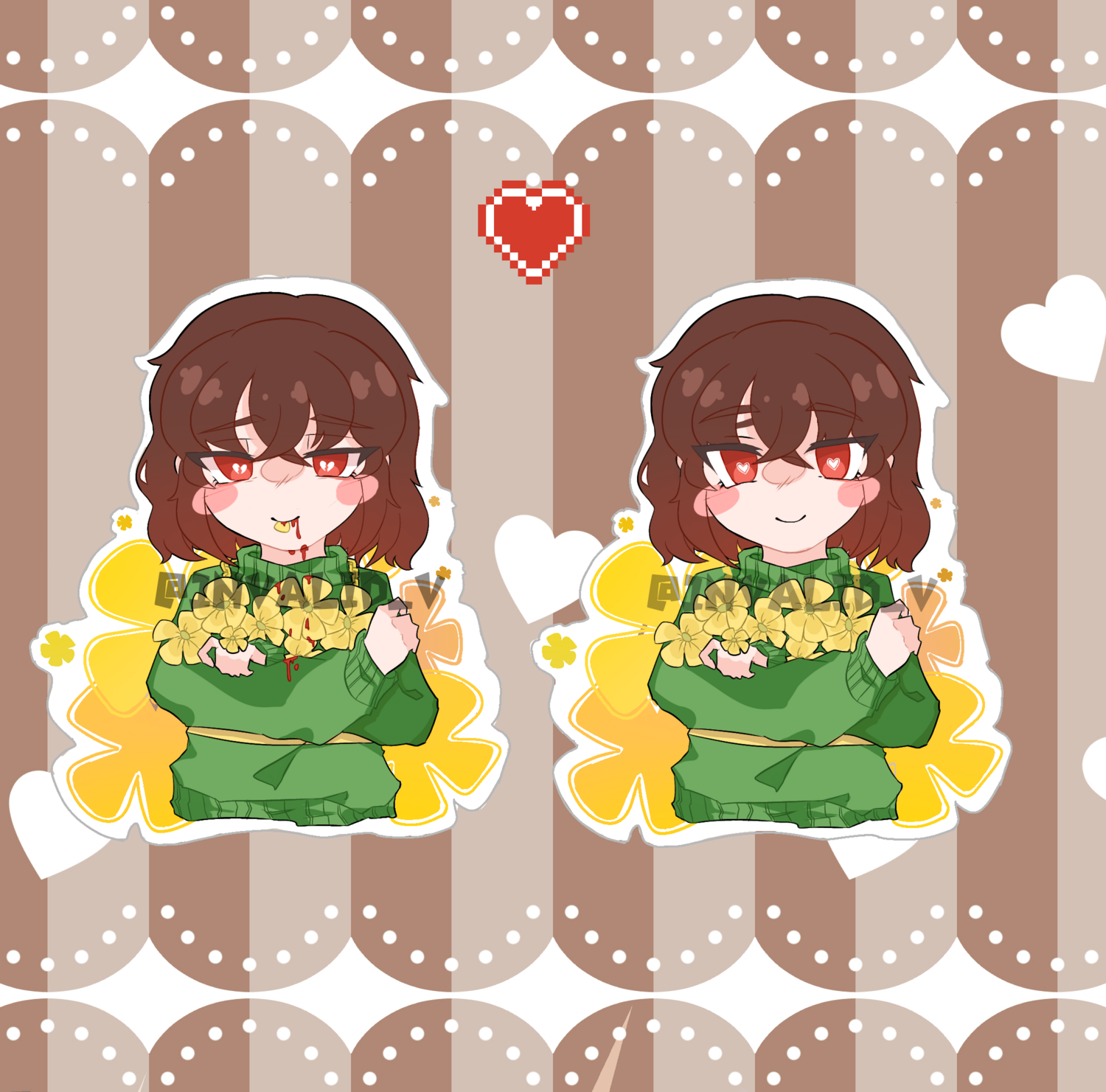 Undertale Chara Two-sided Acrylic Keychain Preorder 傳說之下 猹 雙面亞克力掛件 預訂5cm