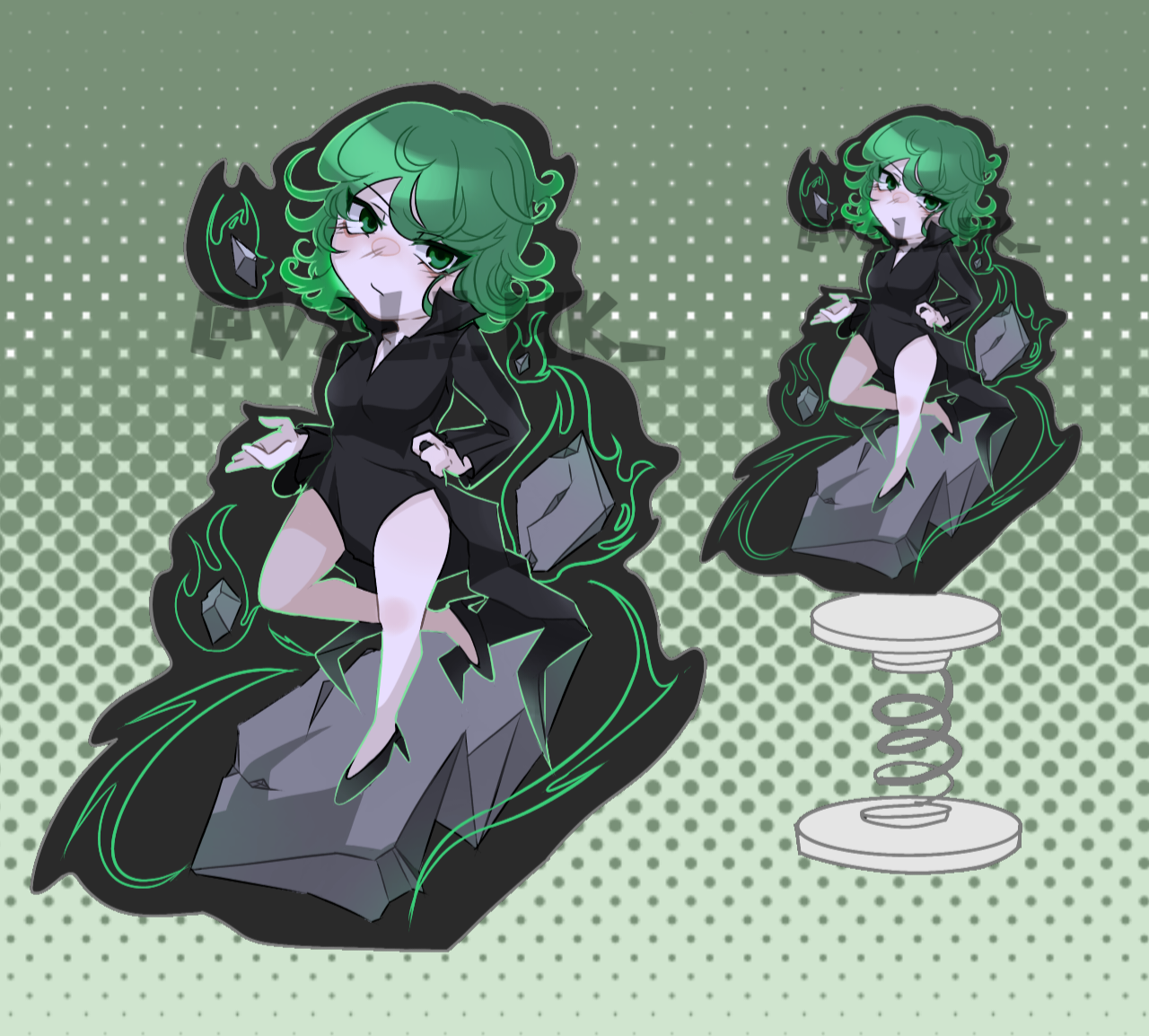 One Punch Man Tatsumaki Spring Acrylic Stand 一拳超人龍卷彈簧亞克力搖搖樂6cm