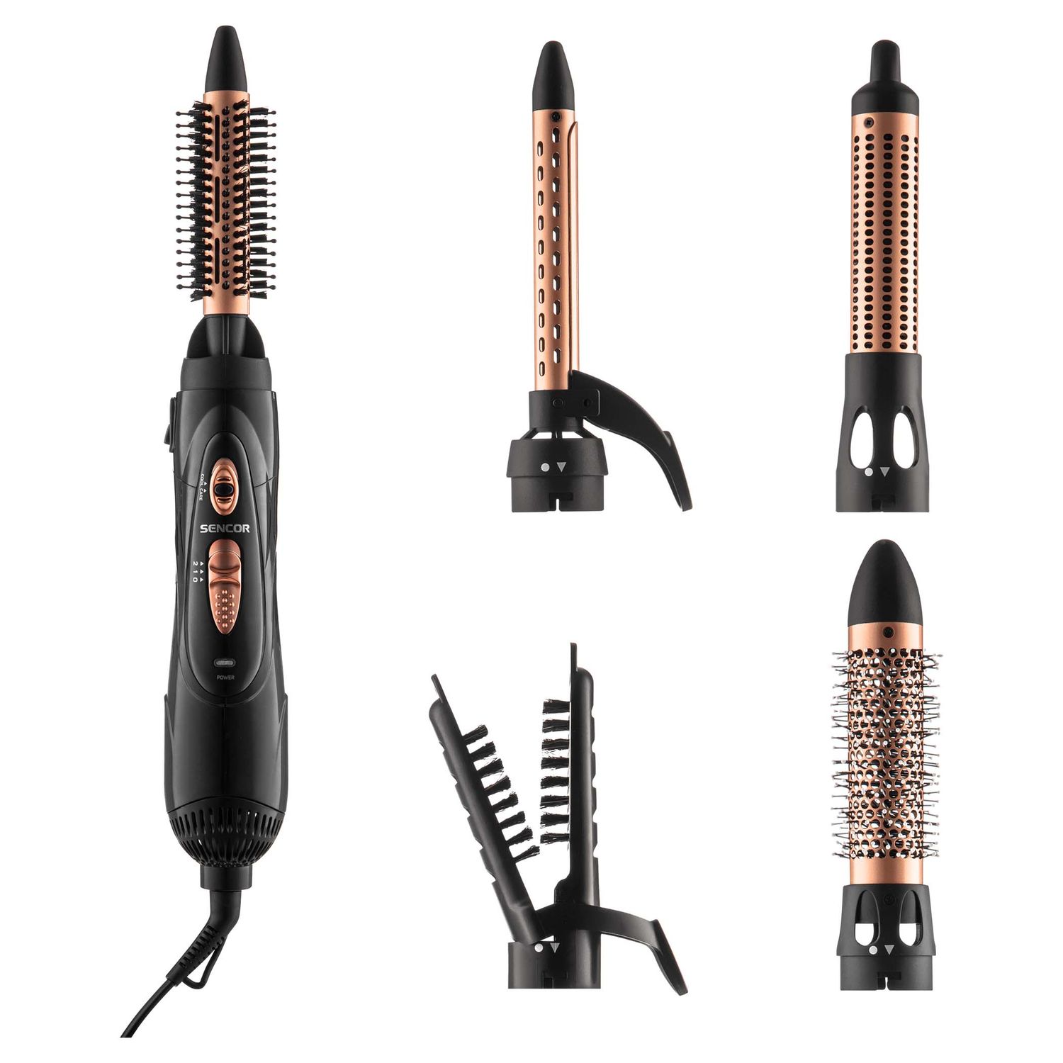 Fer à friser à air chaud - SENCOR - SHS 8550BK - 1000 W - 7 accessoires - Noir