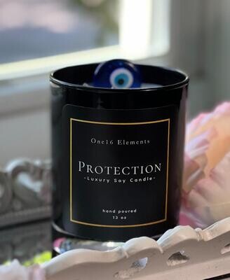Protection Candle w/ mini glass evil eye