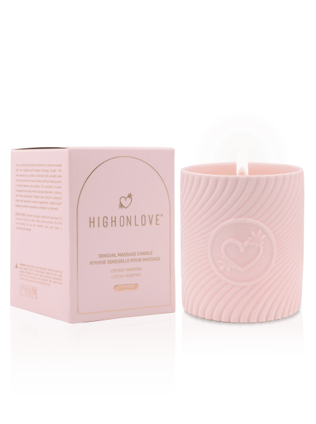 Bougie de massage rose Martini au Litchi 220 ml - HighOnLove