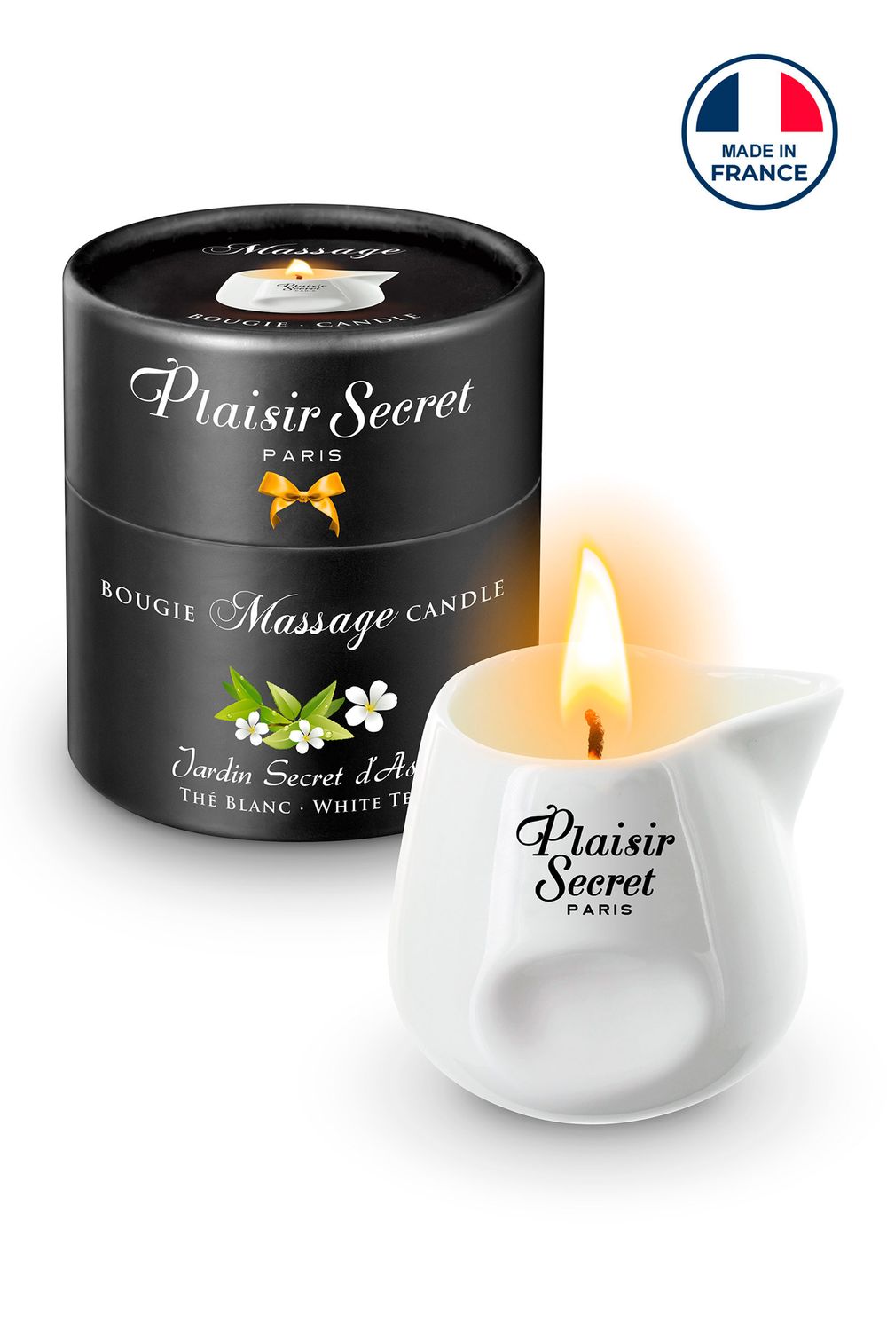 Bougie de Massage Thé Blanc 80 ml - Plaisir Secret Bougie de Massage Thé Blanc 80 ml - Plaisir Secret
