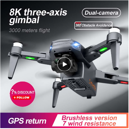 Dual Camera 3 Axis RG106 Drone 8k Gimbal Brushless Quadcopter