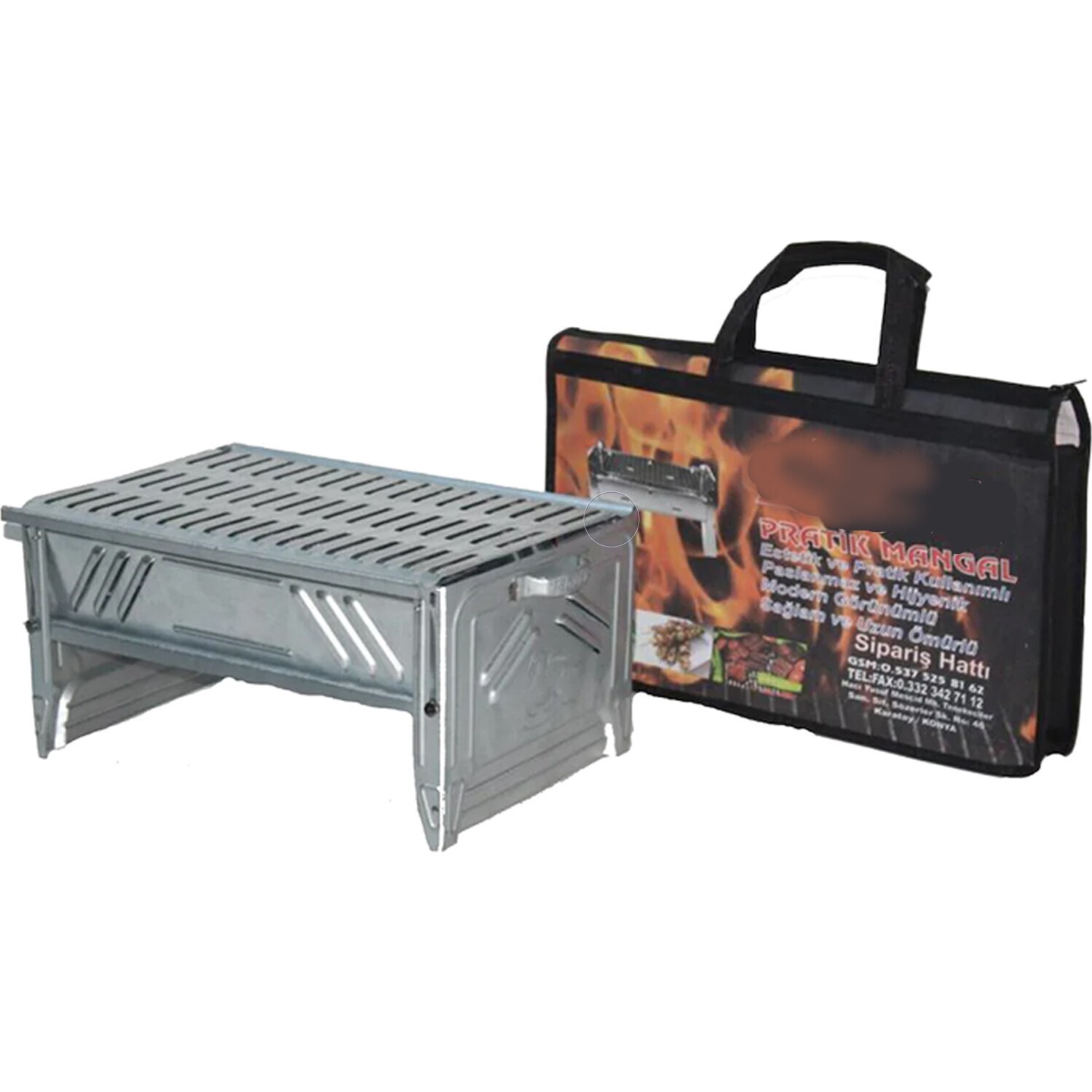 Katlanır Mangal Prati̇k Taşınabilir Çantalı Mangal 27 x 40 cm !