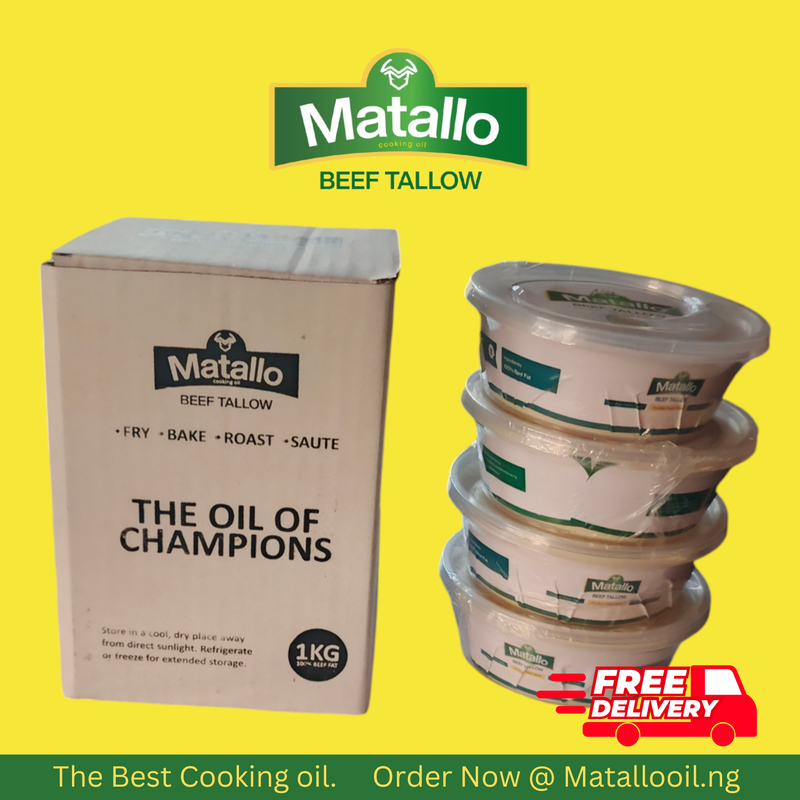 Matallo&#39;s 100% Grass-Fed Rendered Beef Tallow ¬1Kg (250g X 4)